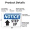 Signmission Step Up (Up Arrow), 10 in W x Rectangle, Aluminum OS-2PACK-NS-A-710-L-18459 - alternate 2